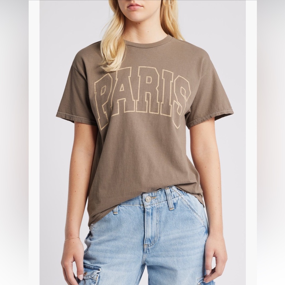 Nordstrom Brown 'Paris' Short Sleeve Tee